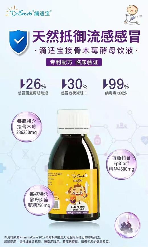 Dsorb滴适宝接骨木营养补充婴幼儿童宝宝婴儿接骨木感冒液维生素C发新包装【72小时发货】 商品图0