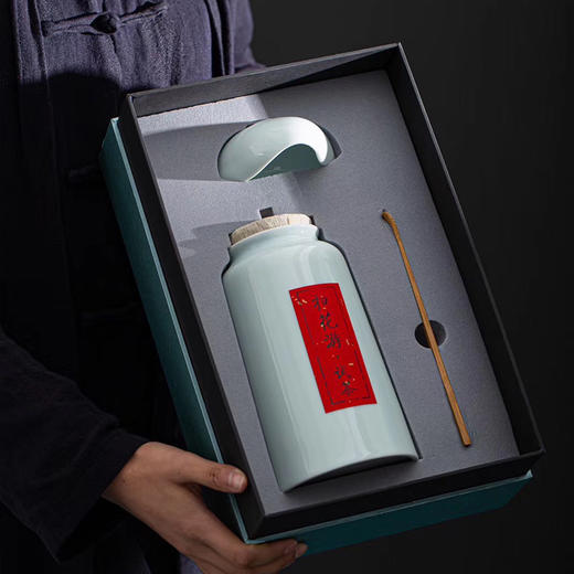 扫花游陶瓷茶叶包装盒空礼盒红茶绿茶密封罐茶包装礼盒装空盒 商品图2