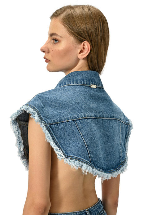 IFIK Plastron-style Western Denim Jacket 西部牛仔动真格披肩 商品图2