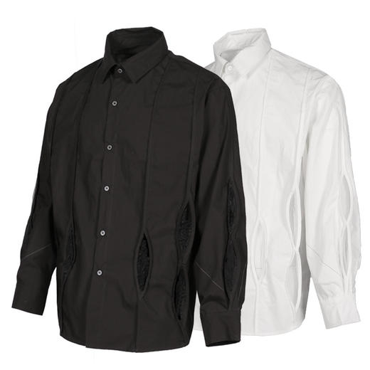 RELABEL 21AW多裁片分割立体包边拼接透明纱宽松衬衣 商品图4