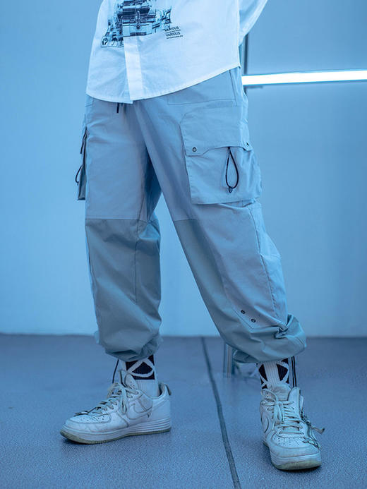 ENSHADOWER隐蔽者异质拼接抽绳裤男新款宽松工装裤束脚裤赞多同款 商品图1