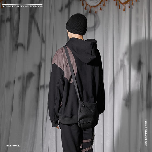 RELABEL 21SS 蜡染做旧工艺战术多口袋拼接帆布卫衣 商品图2