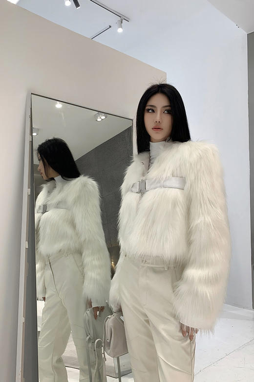 NEWA PROJECT 2021秋冬新款原创韩版加棉加绒毛毛外套皮草上衣女 商品图5