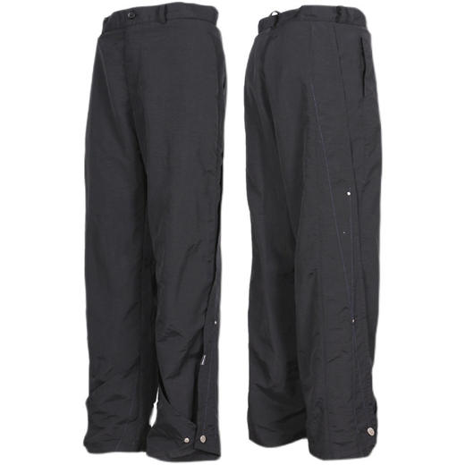 RELABEL 21AW黑色几何切割深蓝撞色线脚口可调节铆钉梭织长裤 商品图4