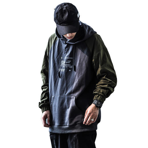 ENSHADOWER隐蔽者异质拼接连帽卫衣休闲宽松帽衫秋冬新款潮牌上衣 商品图3