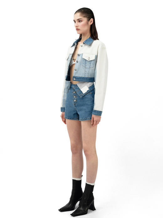 IFIK Blue Bicolor Logo Jacket “拼出一片天”短款牛仔夹克外套 商品图2