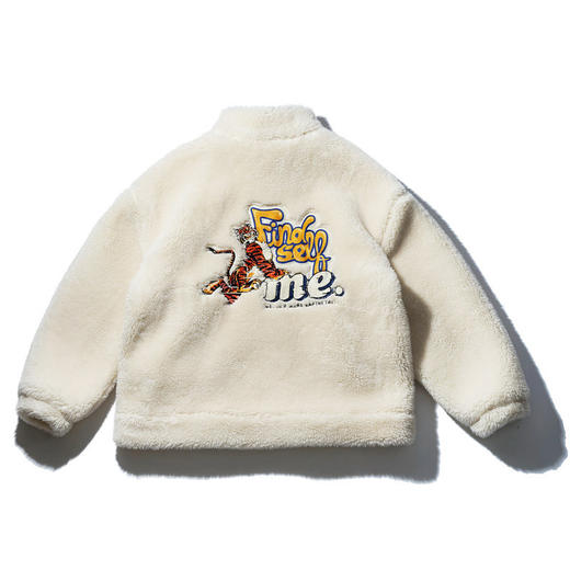 EAFINETAL.21AW新款趣味老虎漫画图案绣花羊羔绒宽松棉衣外套夹克 商品图4