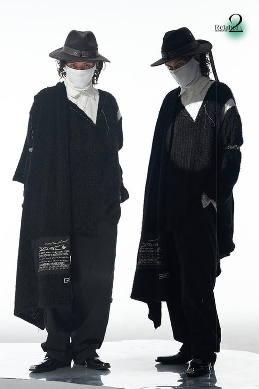 RELABEL 21AW 定织黑色毛料拼接白衬衣假两件手工明线宽松毛衣 商品图5