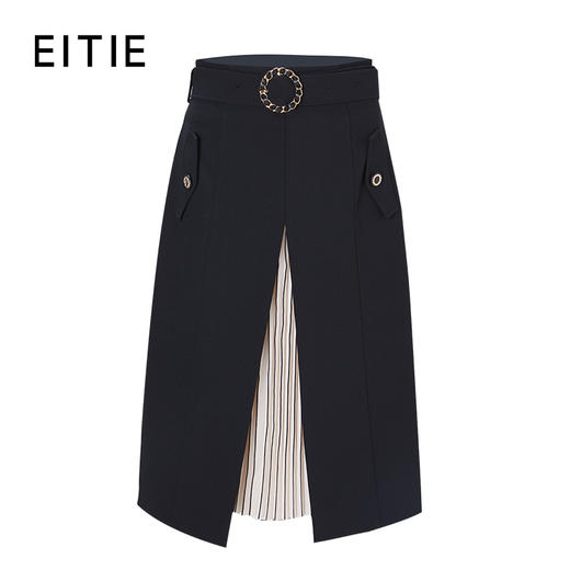 EITIE爱特爱冬季新款时尚休闲拼接包臀半身裙女裙6706413 商品图1