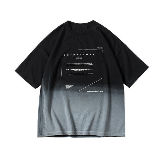 ENSHADOWER隐蔽者洗水渐变色短袖T恤夏季印花宽松半袖新疆棉国潮 商品图4