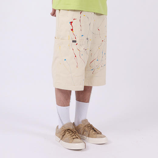 RELABEL 2020SS定制手泼点漆潮牌短裤男纯棉宽松大口袋休闲五分裤 商品图3