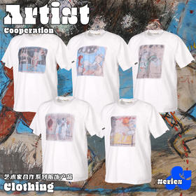 RELABEL 艺术家合作款抽象油画直喷印花宽松纯棉短袖T恤