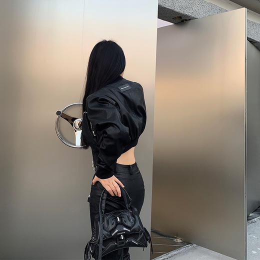 NEWA PROJECT秋冬新款原创加厚加棉秋冬pu长袖立领拉链外套皮衣女 商品图3