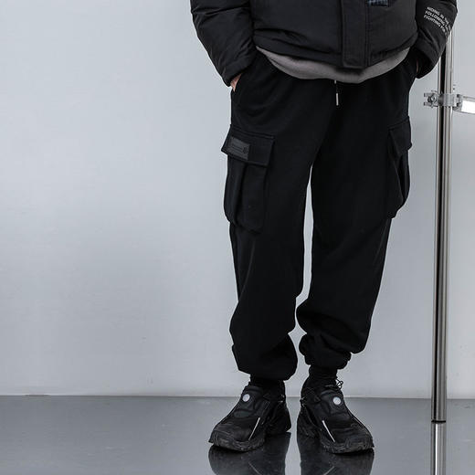 ENSHADOWER隐蔽者多口袋加绒卫裤男冬加厚针织束脚裤 商品图1