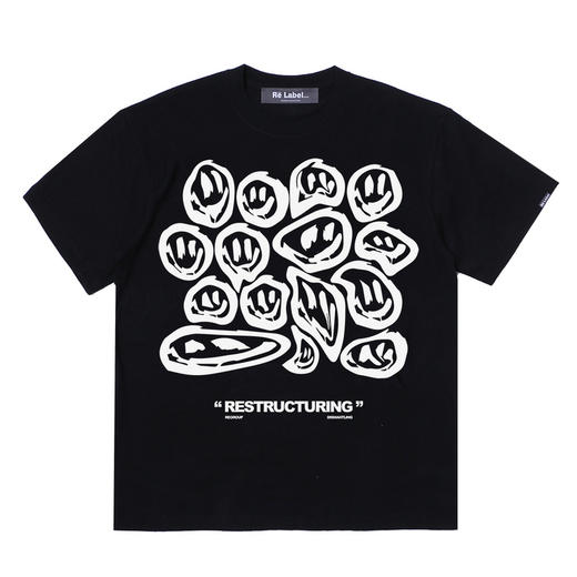 RELABEL 2020SS创意笑脸主题印花潮牌短袖男夏季休闲T恤情侣上衣 商品图4