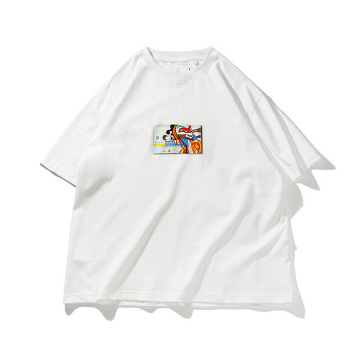 EAFINETAL.2021SS新款趣味印花立体贴袋设计纯棉休闲宽松短袖T恤 商品图4