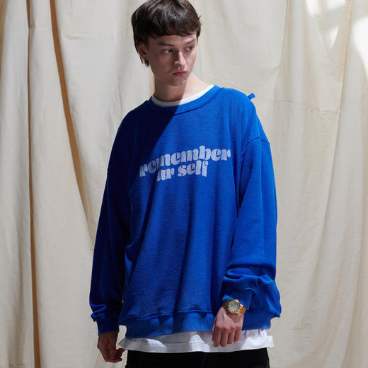 EAFINETAL.21SS新款双面穿印花设计做旧纯棉宽松休闲套头上衣卫衣 商品图2