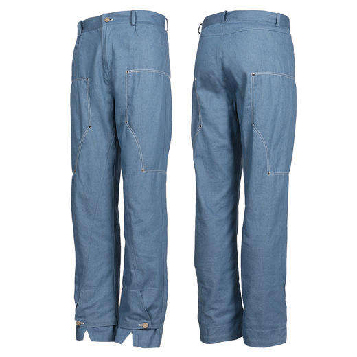 RELABEL 21AW 金属铆钉撞色走线双重可开合脚口深蓝色修身牛仔裤 商品图4