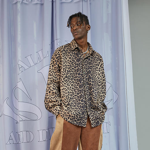 RELABEL 20AW 麂皮绒豹纹宽松衬衣外套 商品图2