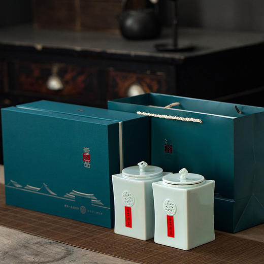 中号一品双灌装 陶瓷茶叶罐创意粉罐家用茶叶包装密封罐防潮储物罐礼盒装 商品图4