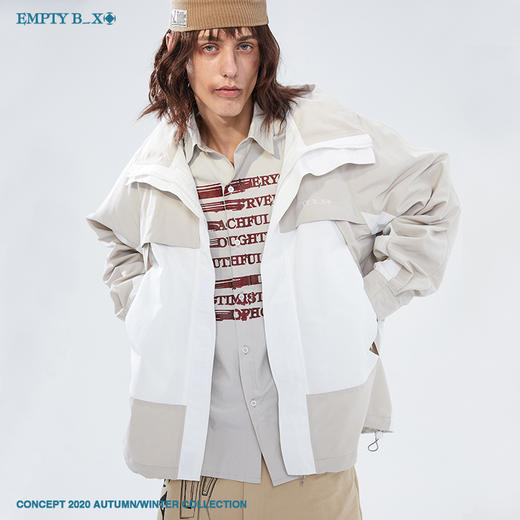 RELABEL 2020AW双色拼接防水面料冲锋衣夹克外套防风衣外套潮牌男 商品图0