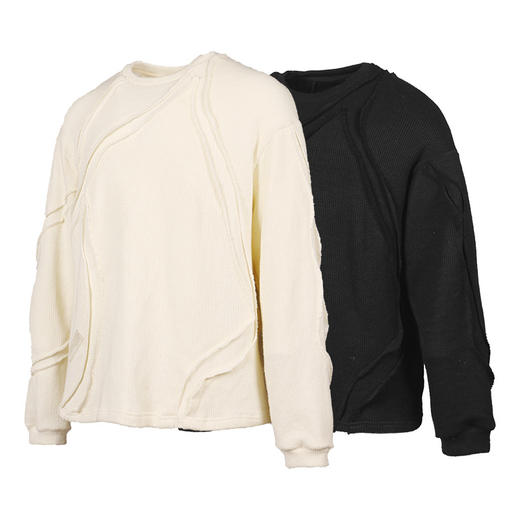 RELABEL 20AW  弧线破口不规则剪裁宽松毛衣 商品图4