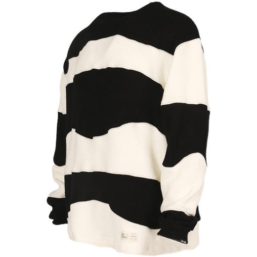 RELABEL 20AW 潮牌不规则弧线黑白撞色拼接毛衣 商品图4