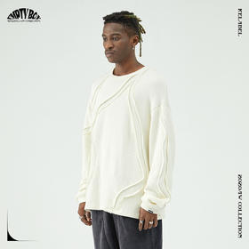 RELABEL 20AW  弧线破口不规则剪裁宽松毛衣