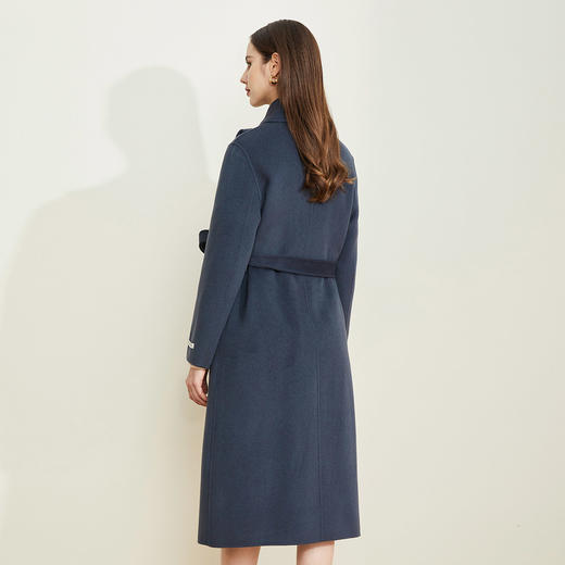 LH9H5斯尔丽瑟俪秋冬个性围巾领休闲双面呢大衣长款 商品图3