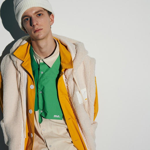 EAFINETAL.21AW新款可拆卸羊羔绒连帽马甲两件套宽松夹克夹克外套 商品图1