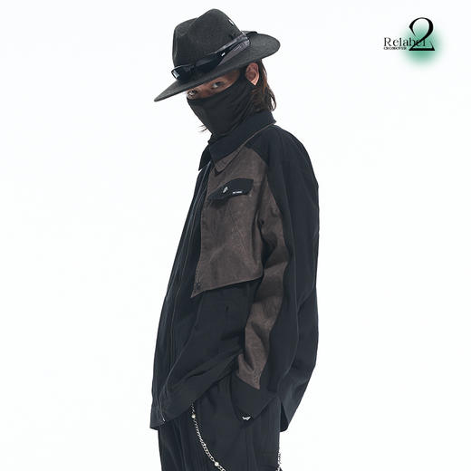 RELABEL 21AW异材质层次拼接多口袋假两件宽松廓形外套 商品图1