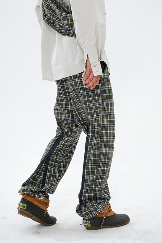 RELABEL 2020AW 双色羊毛拉链格子长裤高档面料休闲西裤男秋长裤 商品图5