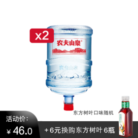 农夫山泉19L*2桶，加6元换购东方树叶500ml*6瓶（口味随机）