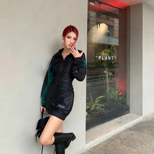 NEWA PROJECT 原创美式休闲辣妹慵懒风上衣外套宽松中长款连衣裙 商品图3