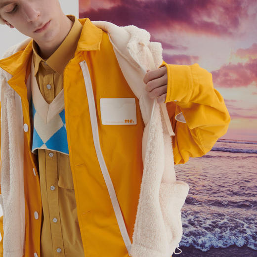 EAFINETAL.21AW新款可拆卸羊羔绒连帽马甲两件套宽松夹克夹克外套 商品图3