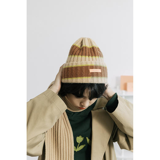 双成记翻边羊毛针织帽 商品图3