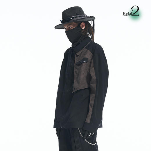 RELABEL 21AW异材质层次拼接多口袋假两件宽松廓形外套 商品图2