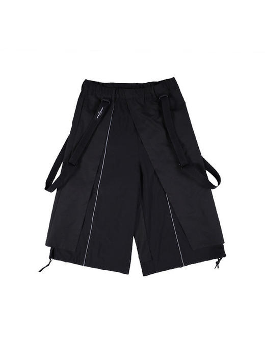 ENSHADOWER隐蔽者机能武士裤男黑色国潮裙裤飘带九分裤潮牌阔腿裤 商品图4