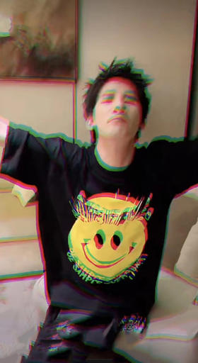 RELABEL20SS大张伟同款笑脸T恤大印花透气面料宽松休闲上衣T恤tee