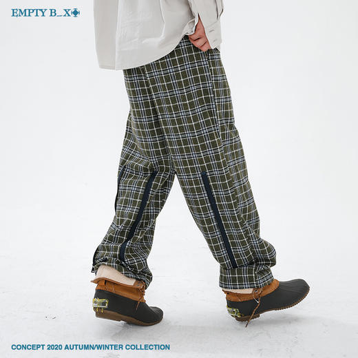RELABEL 2020AW 双色羊毛拉链格子长裤高档面料休闲西裤男秋长裤 商品图1