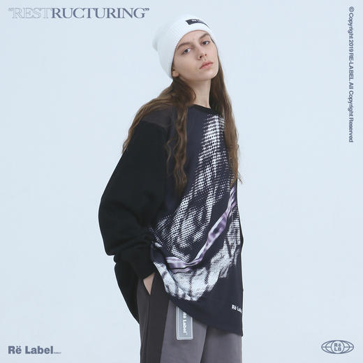 RELABEL 20SS潮牌幻影主题印花正面满印流行长袖圆领宽松卫衣T恤 商品图2