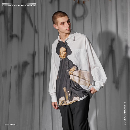 RELABEL 21SS人脸主题概念印花长袖衬衣 商品图3