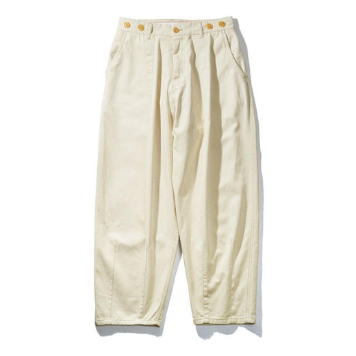 EAFINETAL.21SS绣标设计复古纯色长裤宽松纯棉直筒休闲裤阔腿裤 商品图4