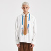 EAFINETAL.个性彩色编织带设计潮牌纯棉休闲宽松上衣长袖白衬衫 商品缩略图2
