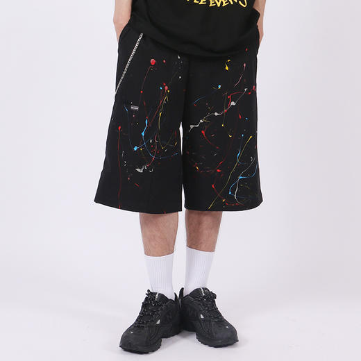 RELABEL 2020SS定制手泼点漆潮牌短裤男纯棉宽松大口袋休闲五分裤 商品图2