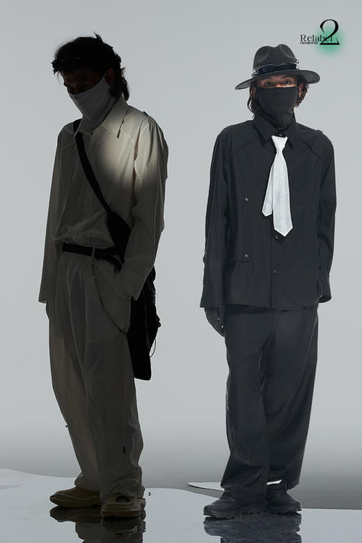 RELABEL 21AW 多层次立体裁片错位结构休闲宽松假两件双色衬衣 商品图5