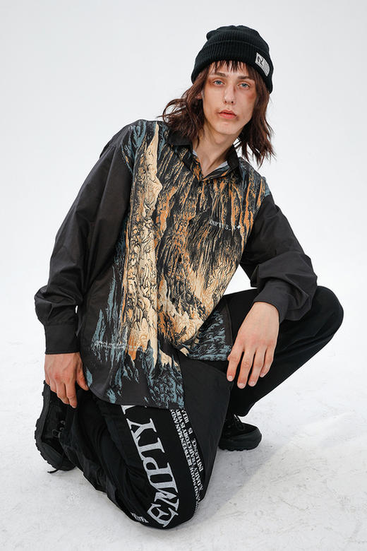 RELABEL 2020AW正面全幅洞穴探险印花潮牌衬衫男宽松休闲个性衬衣 商品图5