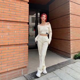 NEWA PROJECT 原创设计秋冬新款直筒高腰裤子百搭拖地长裤皮裤女