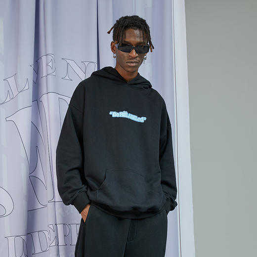 RELABEL 20AW  黑白色创意logo印花连帽卫衣 商品图1