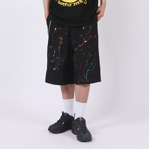 RELABEL 2020SS定制手泼点漆潮牌短裤男纯棉宽松大口袋休闲五分裤 商品图4